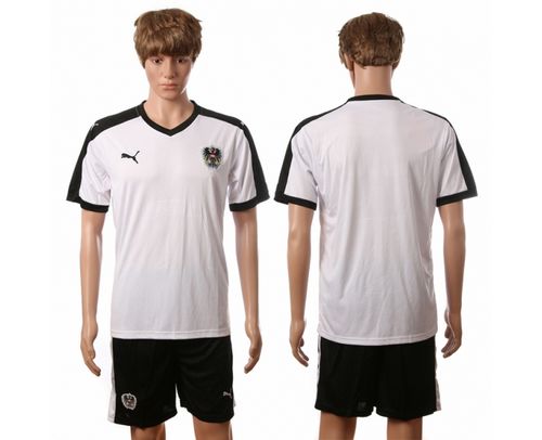 Austria Blank White Away Soccer Country Jersey - Click Image to Close